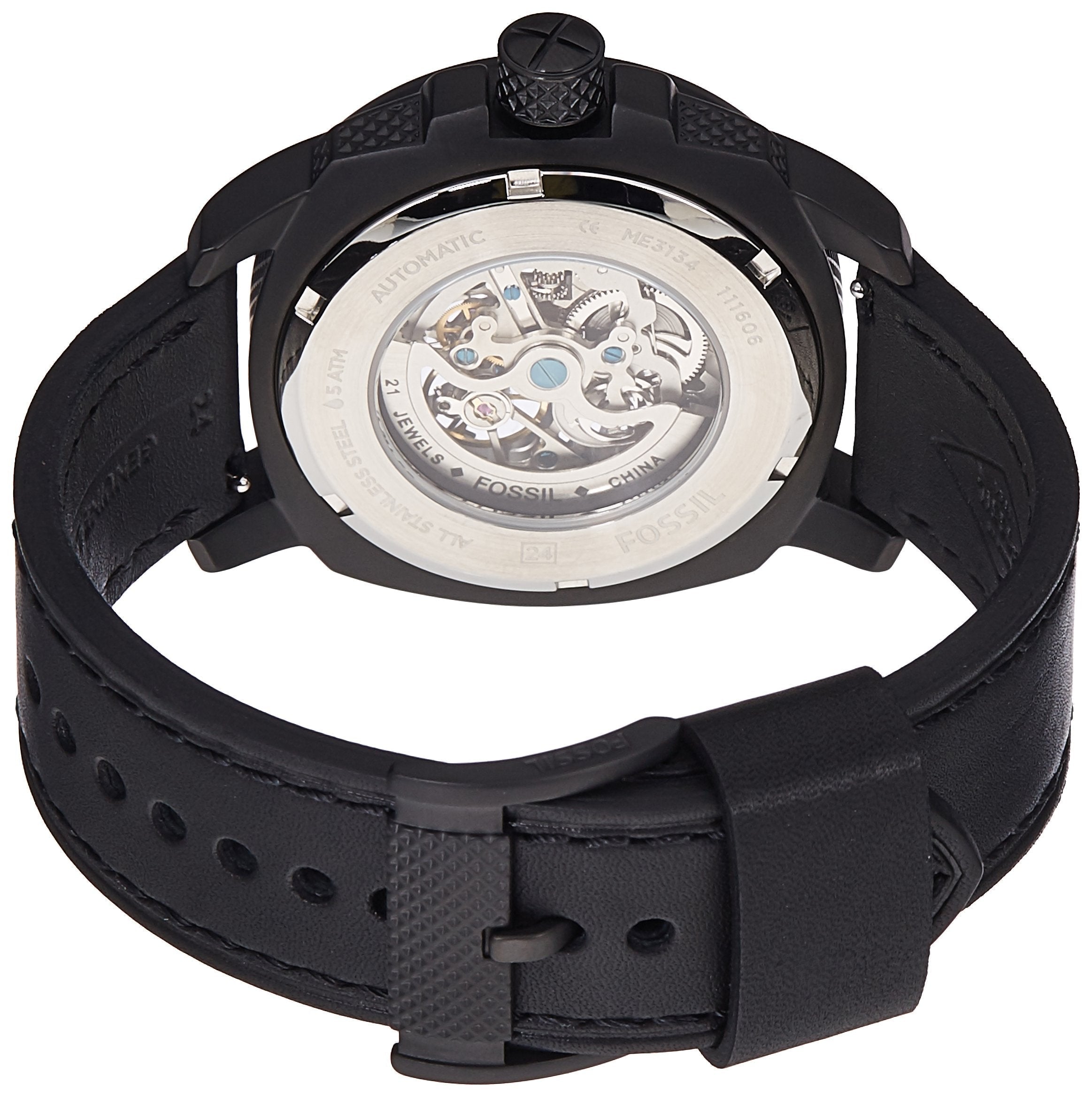  Shop Authentic Fossil Modern Machine Automatic Skeleton Grey Dial Black Steel Strap Watch for Men - ME3134 - Luxxuri