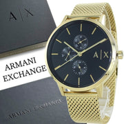  Shop Authentic Armani Exchange Cayde Chronograph Black Dial Gold Mesh Strap Watch For Men - AX2715 - Luxxuri