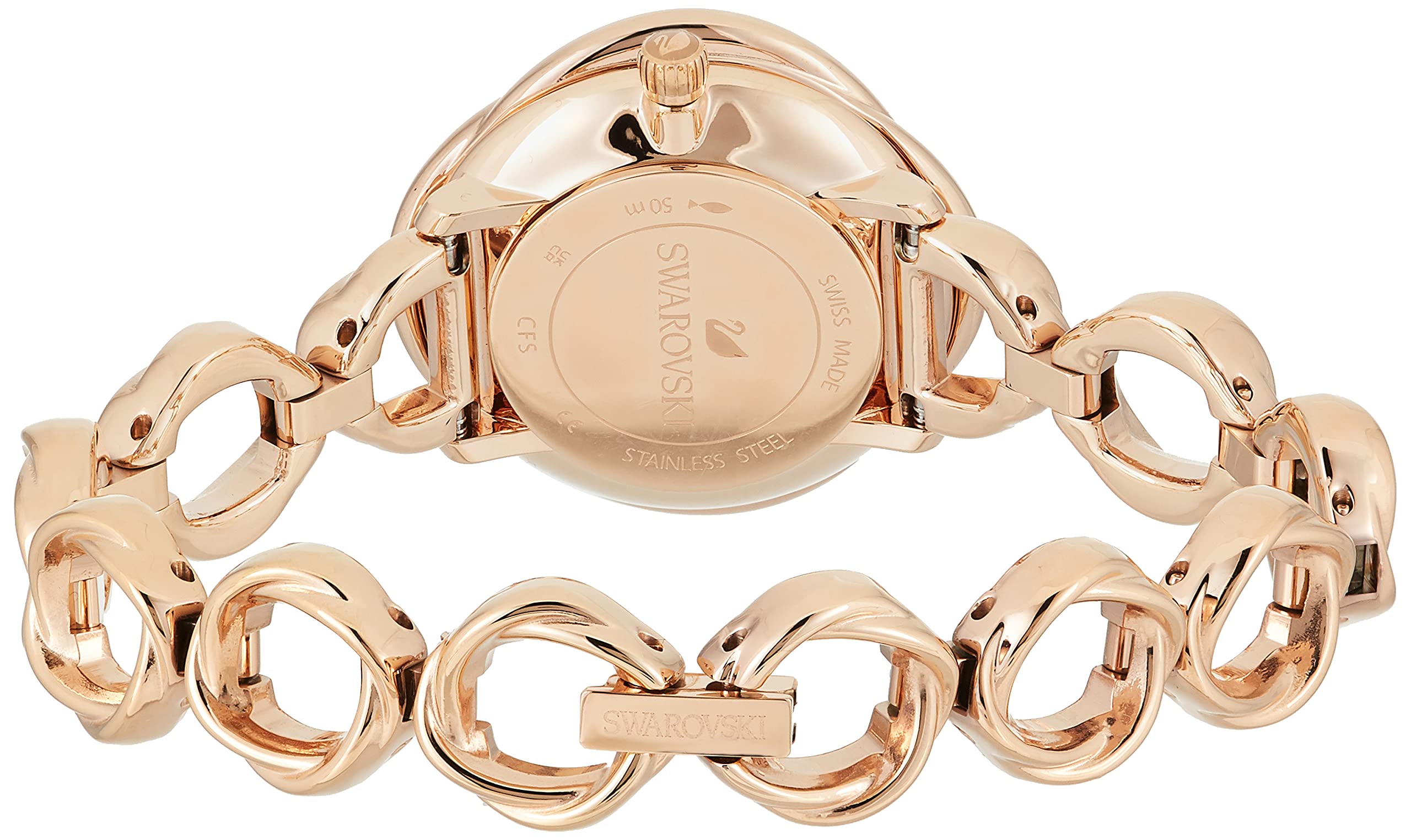  Shop Authentic Swarovski Crystal Flower Silver Dial Rose Gold Steel Strap Watch for Women - 5547626 - Luxxuri