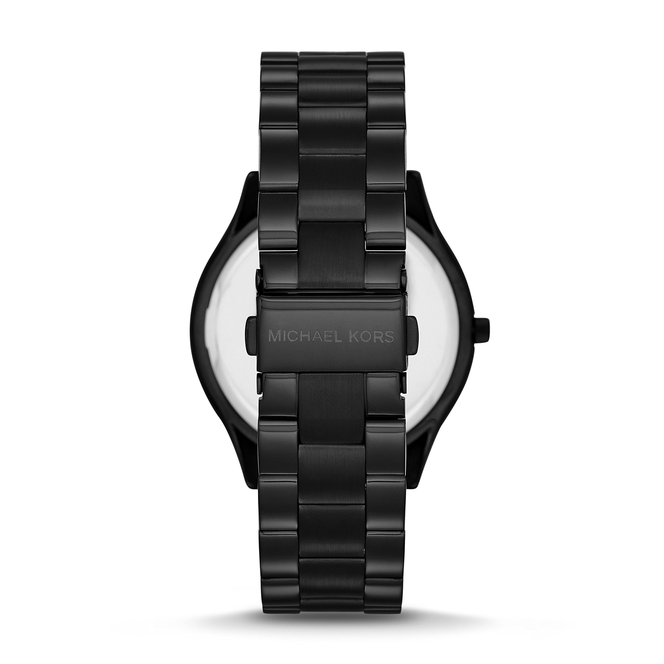  Shop Authentic Michael Kors Mini Slim Runway Black Dial Black Steel Strap Watch for Women - MK3587 - Luxxuri