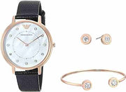  Shop Authentic Emporio Armani Kappa Mother of Pearl Dial Black Leather Strap Watch For Women - AR80011 - Luxxuri