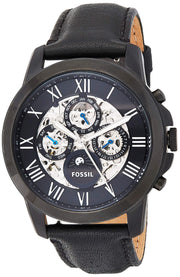 Shop Authentic Fossil Grant Automatic Black Dial Black Leather Strap Watch for Men - ME3028 - Luxxuri