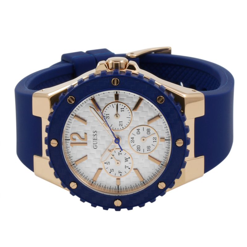  Shop Authentic Guess Overdrive White Dial Blue Rubber Strap Watch for Women - W0149L5 - Luxxuri