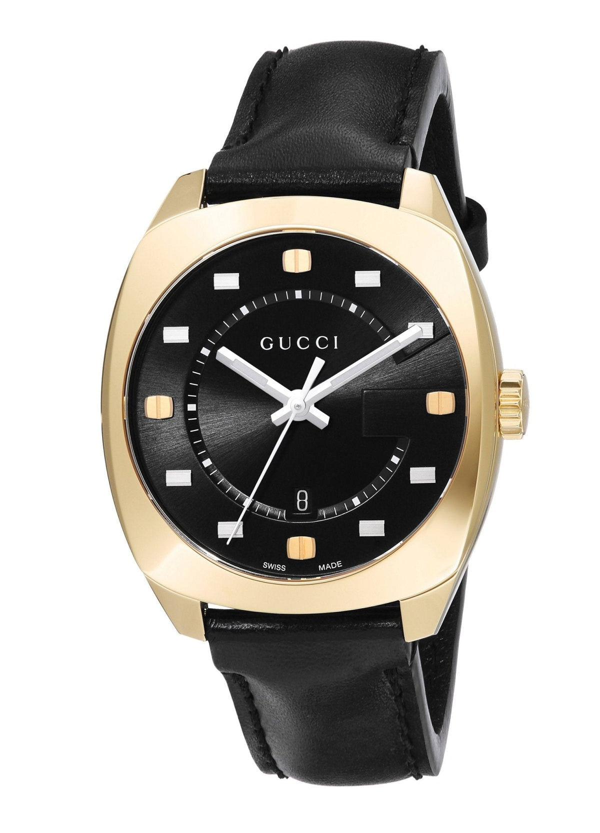  Shop Authentic Gucci GG2570 Quartz Black Dial Black Leather Strap Watch For Women - YA142408 - Luxxuri