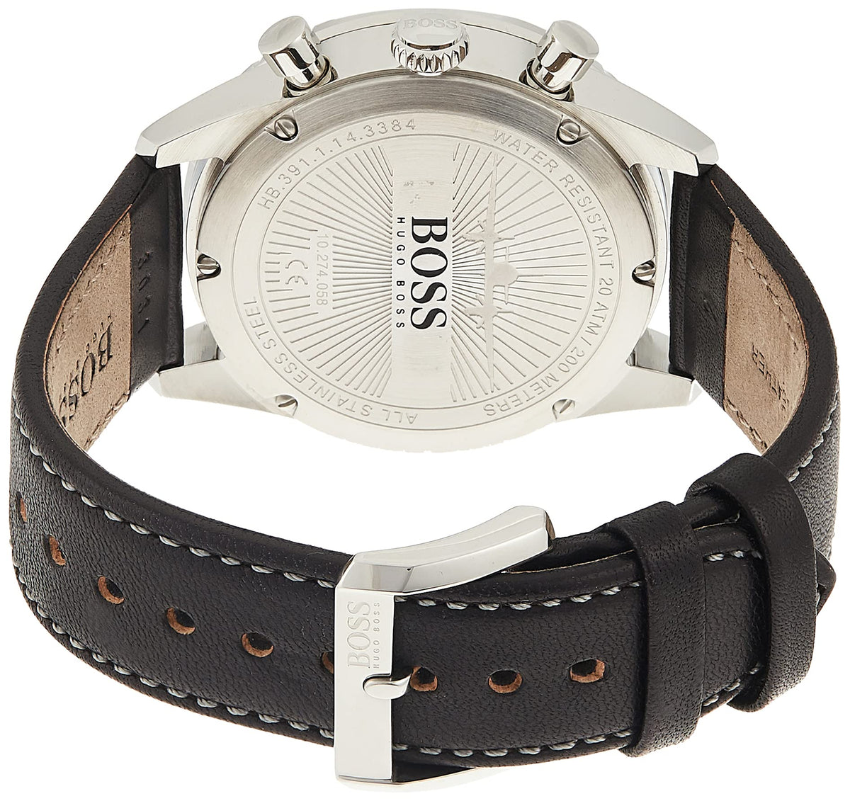  Shop Authentic Hugo Boss Aero Chronograph Black Dial Black Leather Strap Watch for Men - 1513770 - Luxxuri