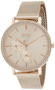 Shop Authentic Hugo Boss Infinity Carnation Gold Dial Gold Mesh Bracelet Watch for Women - 1502519 - Luxxuri
