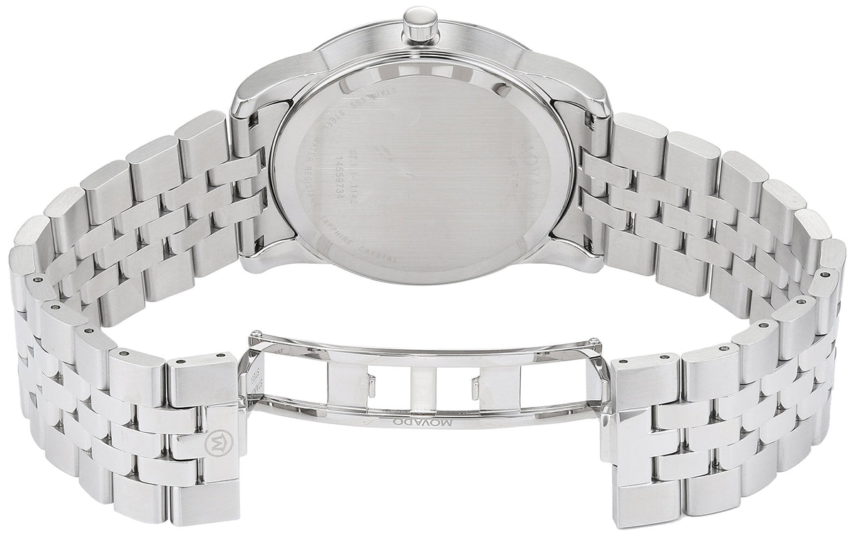  Shop Authentic Movado Museum Diamonds Black Dial Silver Steel Strap Watch For Men - 606878 - Luxxuri