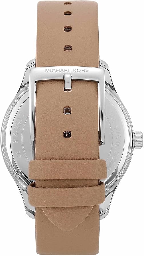  Shop Authentic Michael Kors Layton Mother of Pearl White Dial Brown Leather Strap Watch For Women - MK2910 - Luxxuri