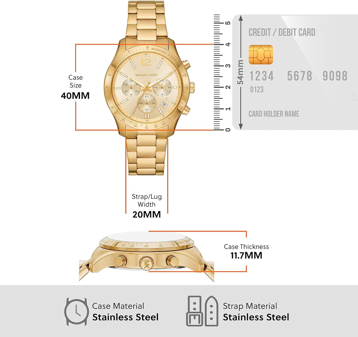  Shop Authentic Michael Kors Berkley Chronograph Gold Dial Gold Steel Strap Watch For Women - MK7411 - Luxxuri