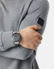  Shop Authentic Hugo Boss Peak Black Dial Silver Steel Strap Watch for Men - 1513762 - Luxxuri