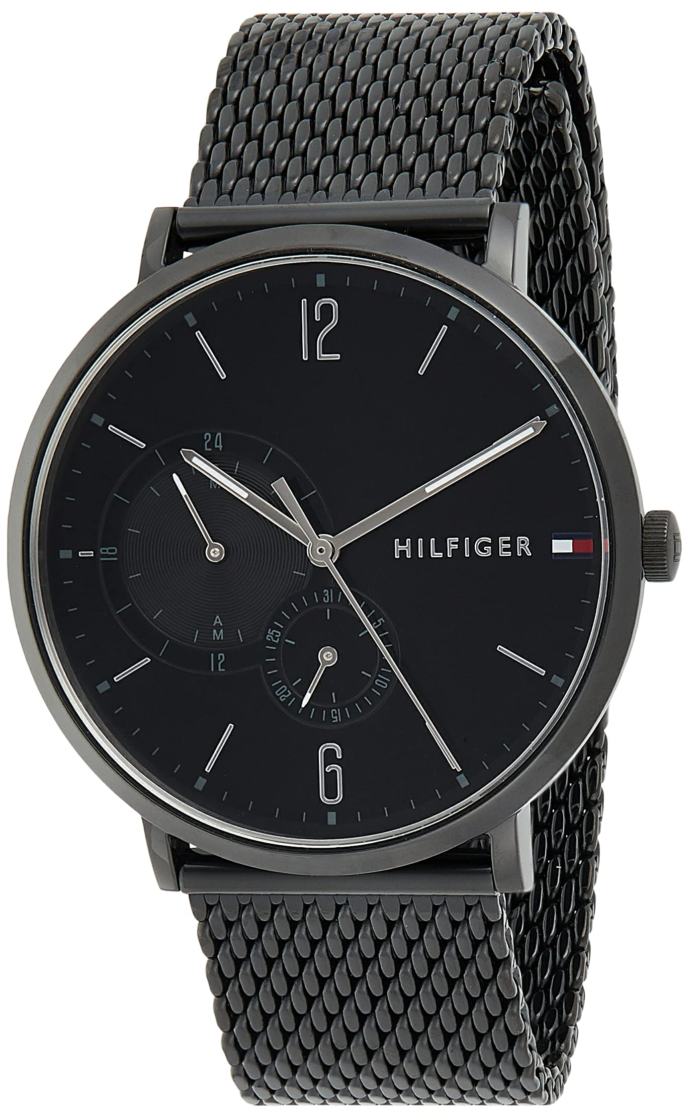  Shop Authentic Tommy Hilfiger Brooklyn Black Dial Black Mesh Bracelet Watch for Men - 1791507 - Luxxuri