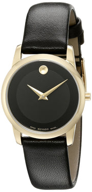  Shop Authentic Movado Museum Classic Black Dial Black Leather Strap Watch For Women - 0606877 - Luxxuri