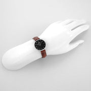  Shop Authentic Daniel Wellington Classic Petite St Mawes Black Dial Brown Leather Strap Watch For Women - DW00100237 - Luxxuri