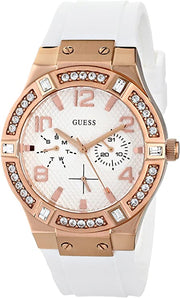  Shop Authentic Guess Diamonds White Dial White Rubber Strap Watch For Women - W0426L1 - Luxxuri