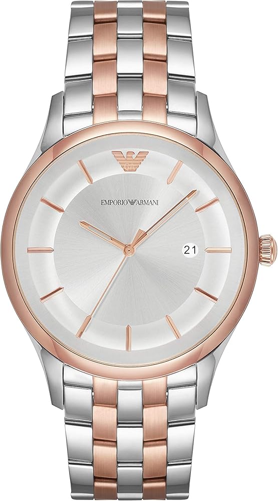  Shop Authentic Emporio Armani Lambda Analog Silver Dial Two Tone Steel Strap Watch For Men - AR11044 - Luxxuri