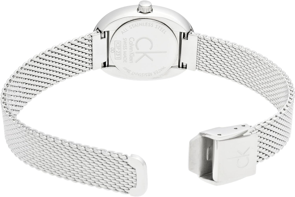  Shop Authentic Calvin Klein Incentive Silver Dial Silver Mesh Bracelet Watch for Women - K3P23126 - Luxxuri