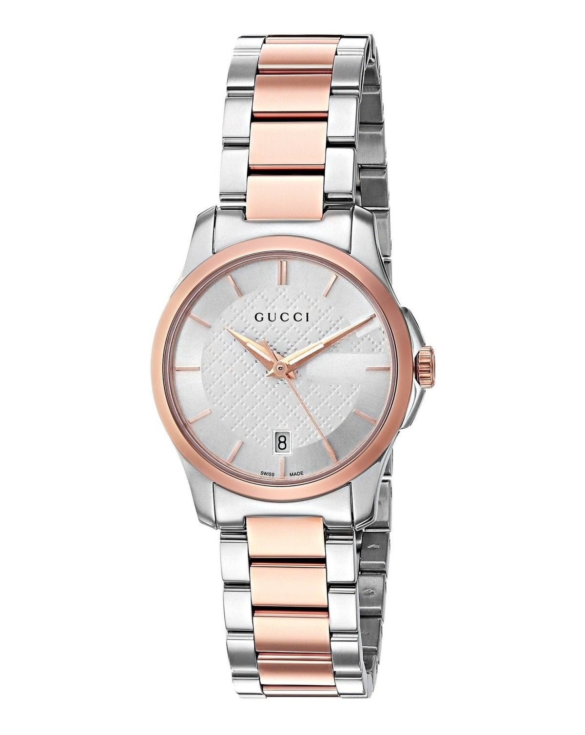  Shop Authentic Gucci G Timeless Silver Dial Two Tone Steel Strap Watch For Women - YA126564 - Luxxuri