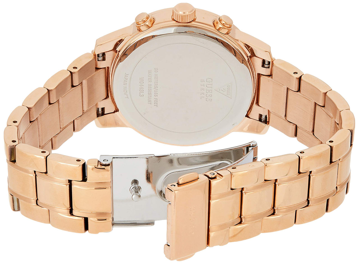  Shop Authentic Guess Mini Sunrise Chronograph Quartz Rose Gold Dial Rose Gold Steel Strap Watch For Women - W0448L3 - Luxxuri