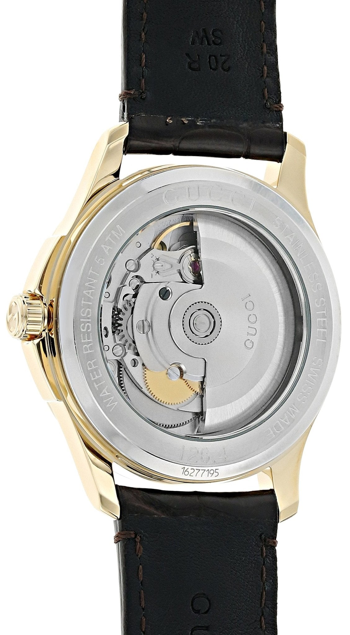  Shop Authentic Gucci G Timeless Silver Dial Brown Leather Strap Watch for Men - YA126470 - Luxxuri