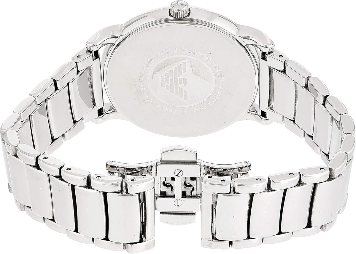  Shop Authentic Emporio Armani Luigi Quartz Black Dial Silver Steel Strap Watch For Men - AR2499 - Luxxuri