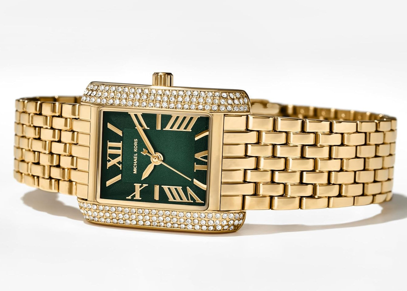  Shop Authentic Michael Kors Emery Pave Analog Green Dial Gold Steel Strap Watch for Women - MK4742 - Luxxuri