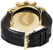  Shop Authentic Emporio Armani Luigi Chronograph Black Dial Black Leather Watch For Men - AR1917 - Luxxuri
