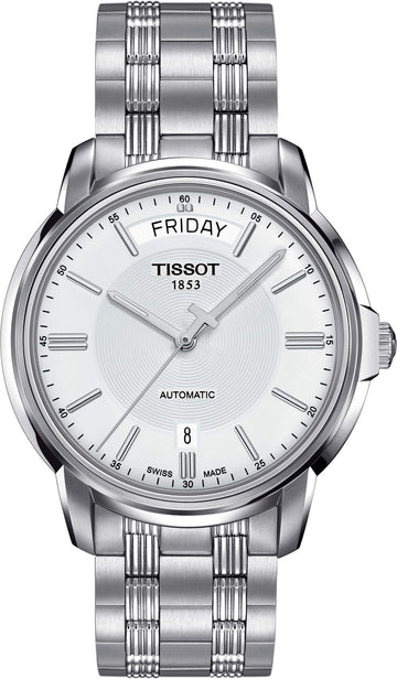  Shop Authentic Tissot T Classic Automatic III Day Date White Dial Silver Steel Strap Watch for Men - T065.930.11.031.00 - Luxxuri