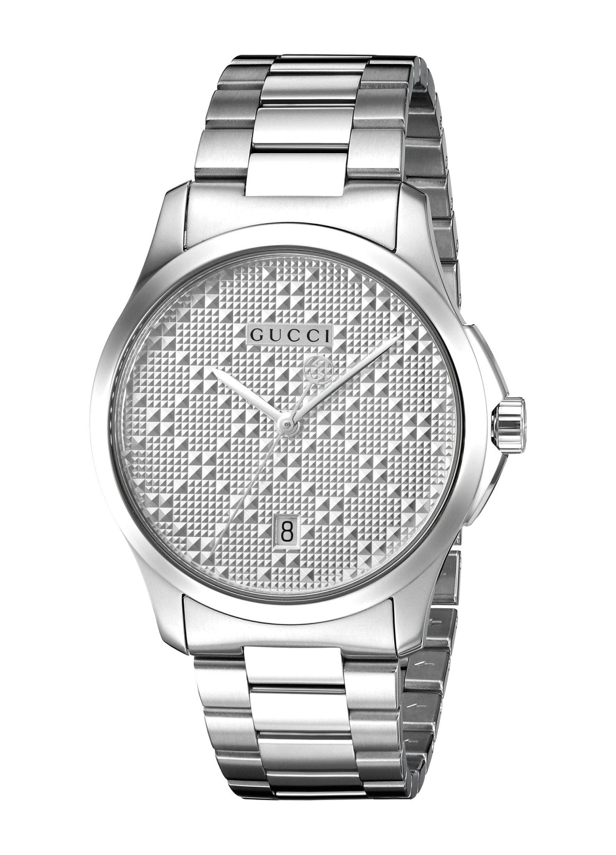  Shop Authentic Gucci G Timeless Quartz Silver Dial Silver Steel Strap Watch For Women - YA126459 - Luxxuri