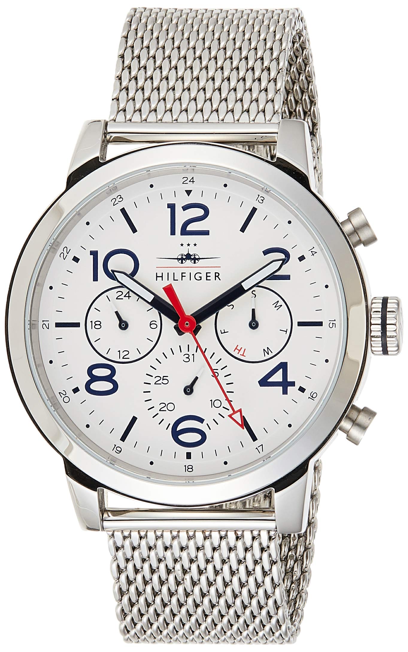  Shop Authentic Tommy Hilfiger Jake Quartz White Dial Silver Mesh Bracelet Watch for Men - 1791233 - Luxxuri