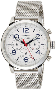  Shop Authentic Tommy Hilfiger Jake Quartz White Dial Silver Mesh Bracelet Watch for Men - 1791233 - Luxxuri