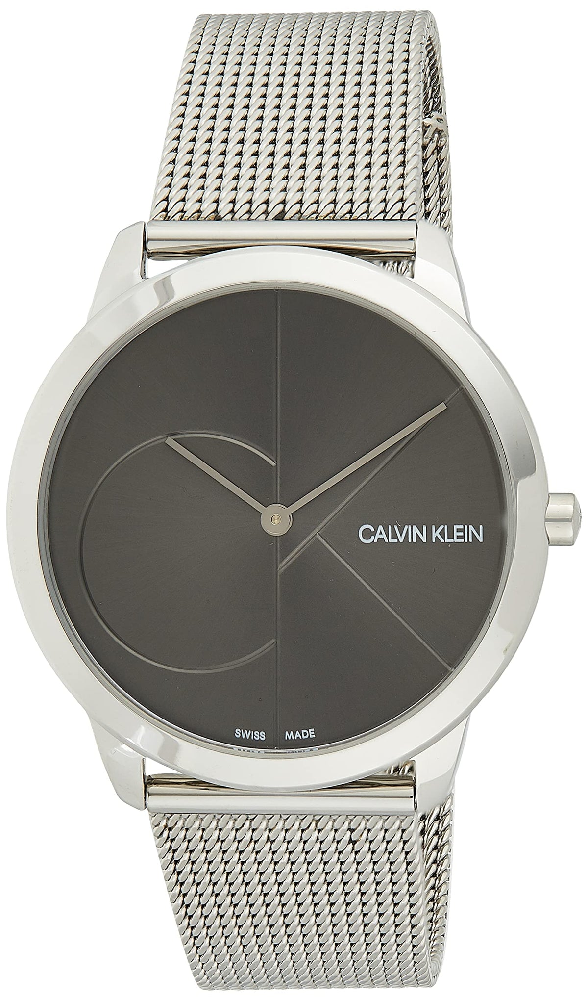  Shop Authentic Calvin Klein Minimal Black Dial Silver Mesh Bracelet Watch for Men - K3M21123 - Luxxuri
