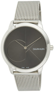  Shop Authentic Calvin Klein Minimal Black Dial Silver Mesh Bracelet Watch for Men - K3M21123 - Luxxuri