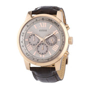  Shop Authentic Guess Horizon Quartz Champagne Dial Brown Leather Strap Watch For Women - W0380G4 - Luxxuri