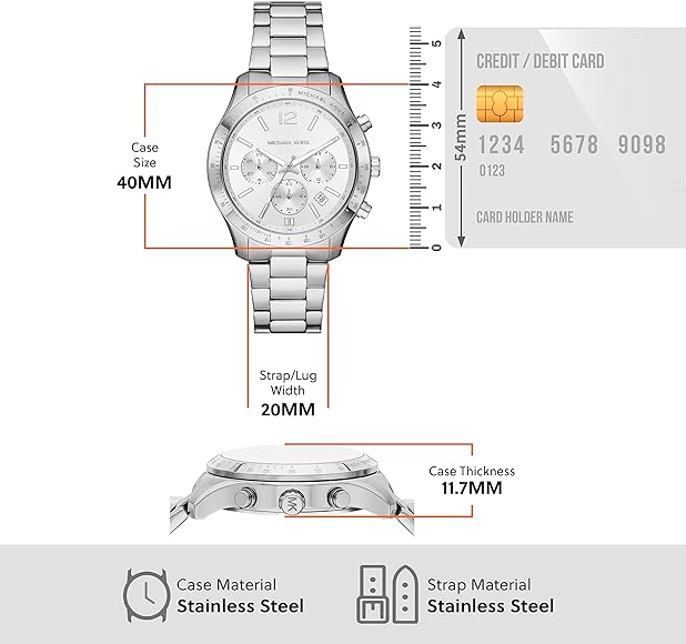 Shop Authentic Michael Kors Berkley Chronograph Silver Dial Silver Steel Strap Watch For Women - MK7413 - Luxxuri