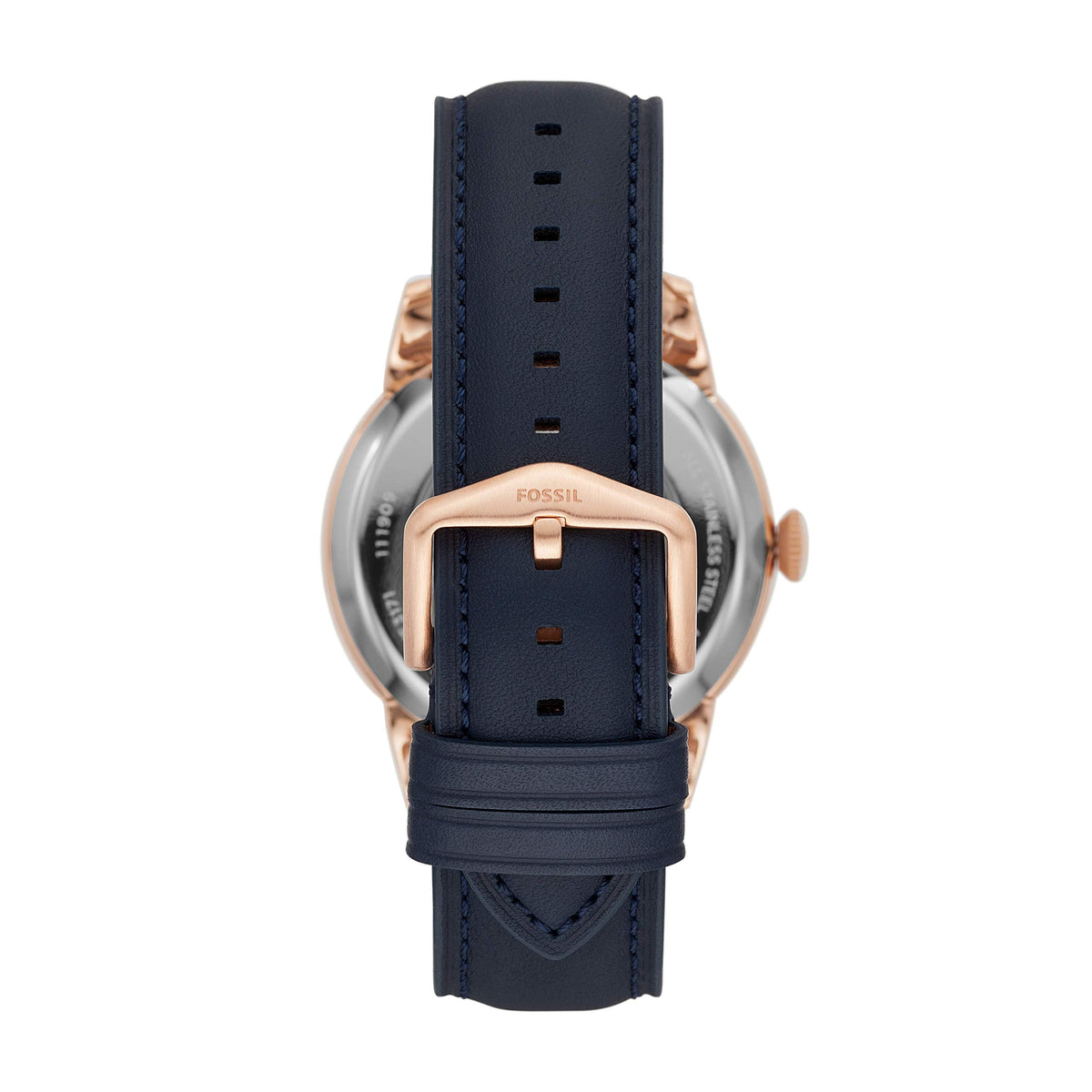  Shop Authentic Fossil Townsman Automatic White Dial Navy Blue Leather Strap Watch for Men - ME3171 - Luxxuri