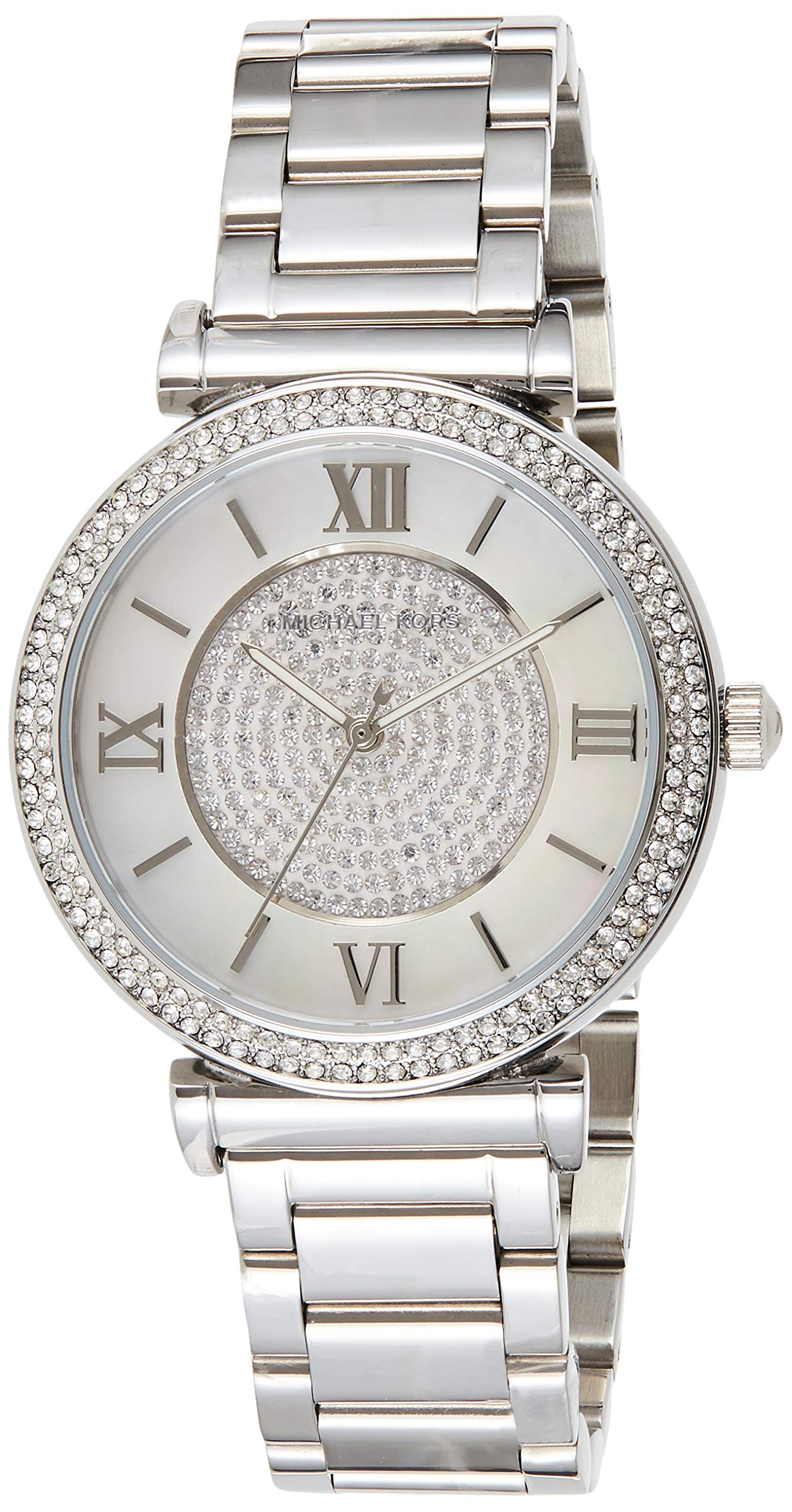  Shop Authentic Michael Kors Catlin Silver Dial Silver Steel Strap Watch for Women - MK3355 - Luxxuri