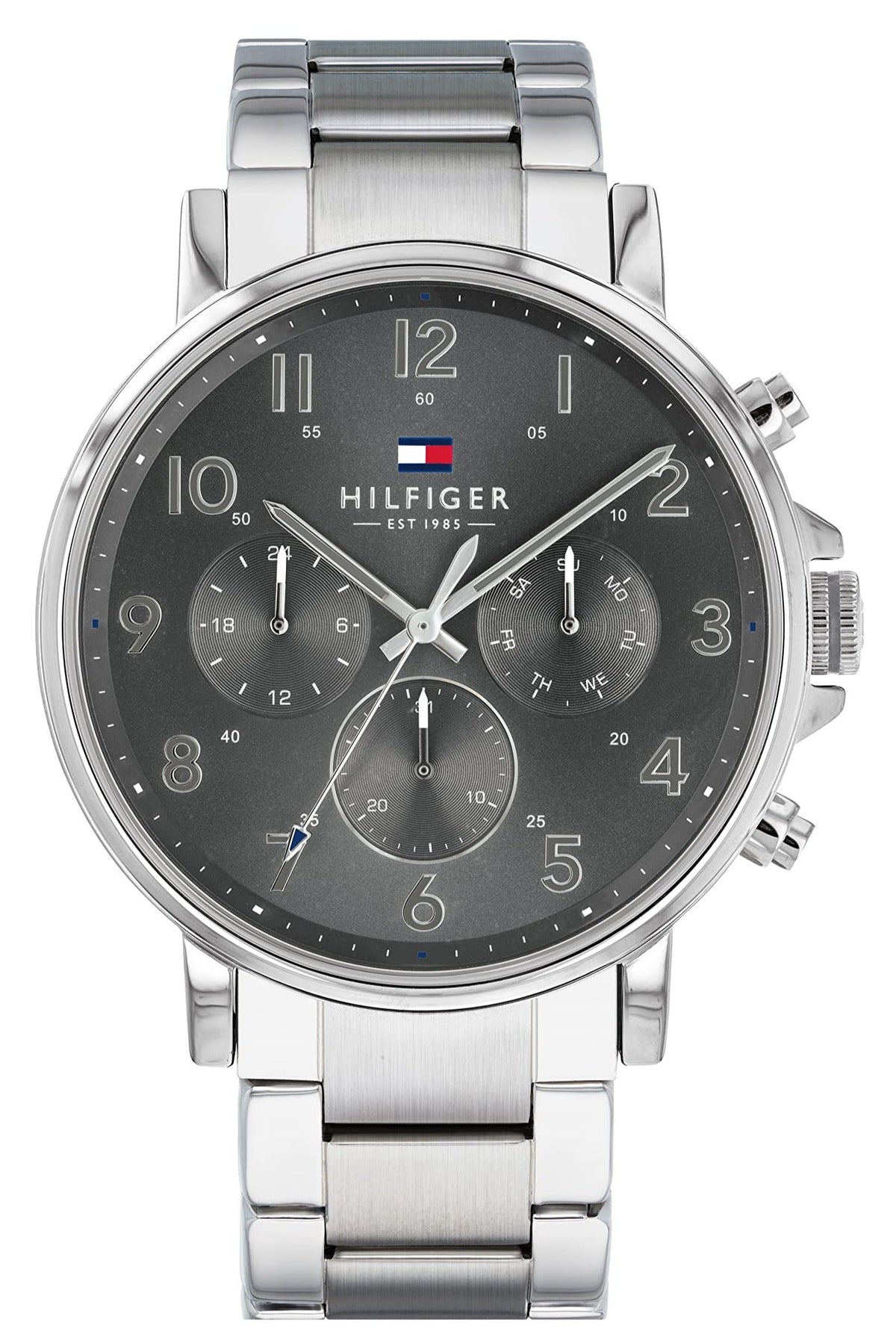  Shop Authentic Tommy Hilfiger Chronograph Grey Dial Silver Steel Strap Watch for Men - 1710382 - Luxxuri