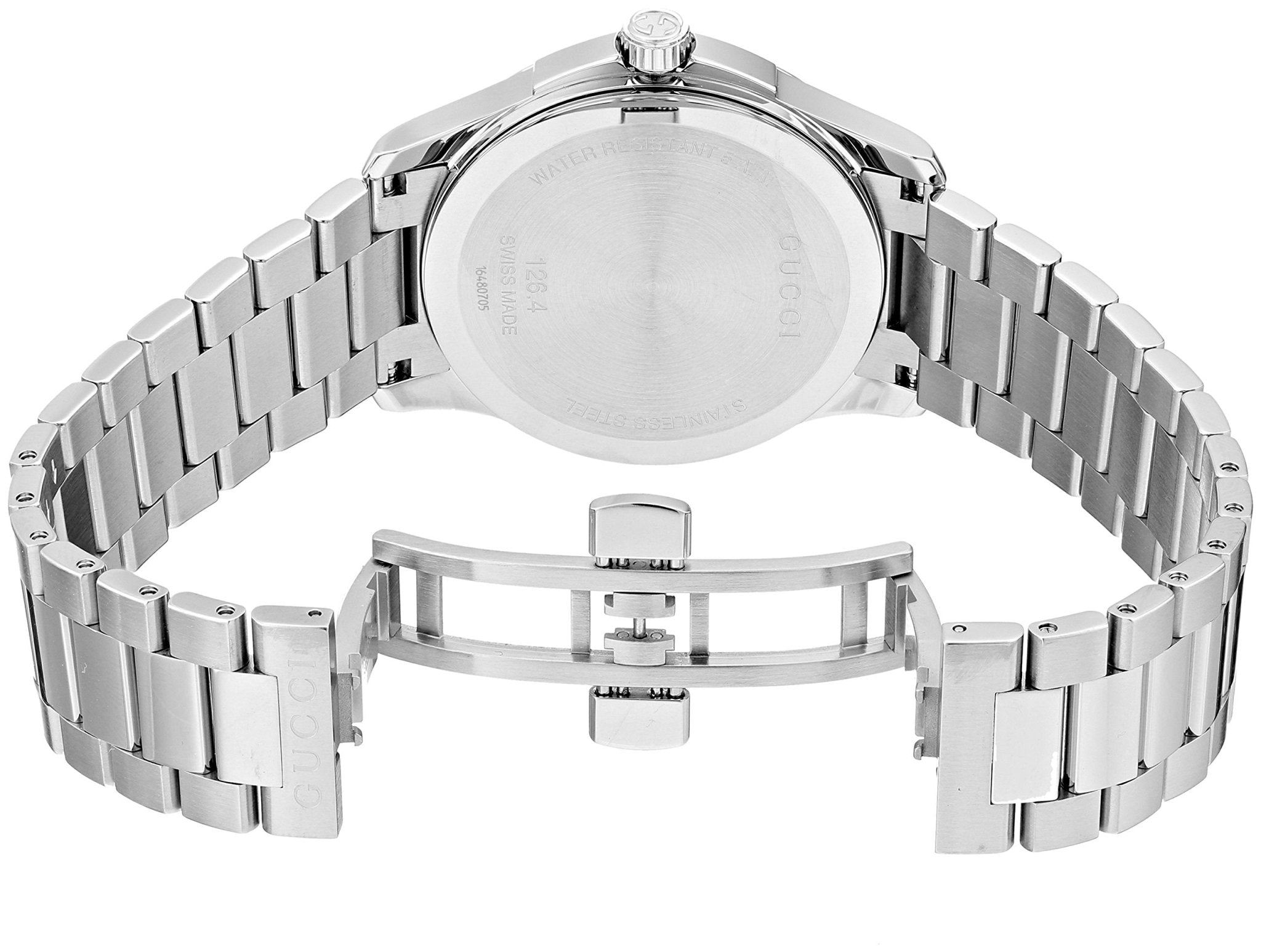  Shop Authentic Gucci G Timeless Black Dial Silver Steel Strap Watch For Men - YA126460 - Luxxuri