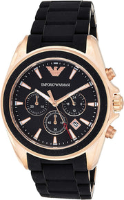  Shop Authentic Emporio Armani Sigma Chronograph Black Dial Black SIlicon Strap Watch For Men - AR6066 - Luxxuri