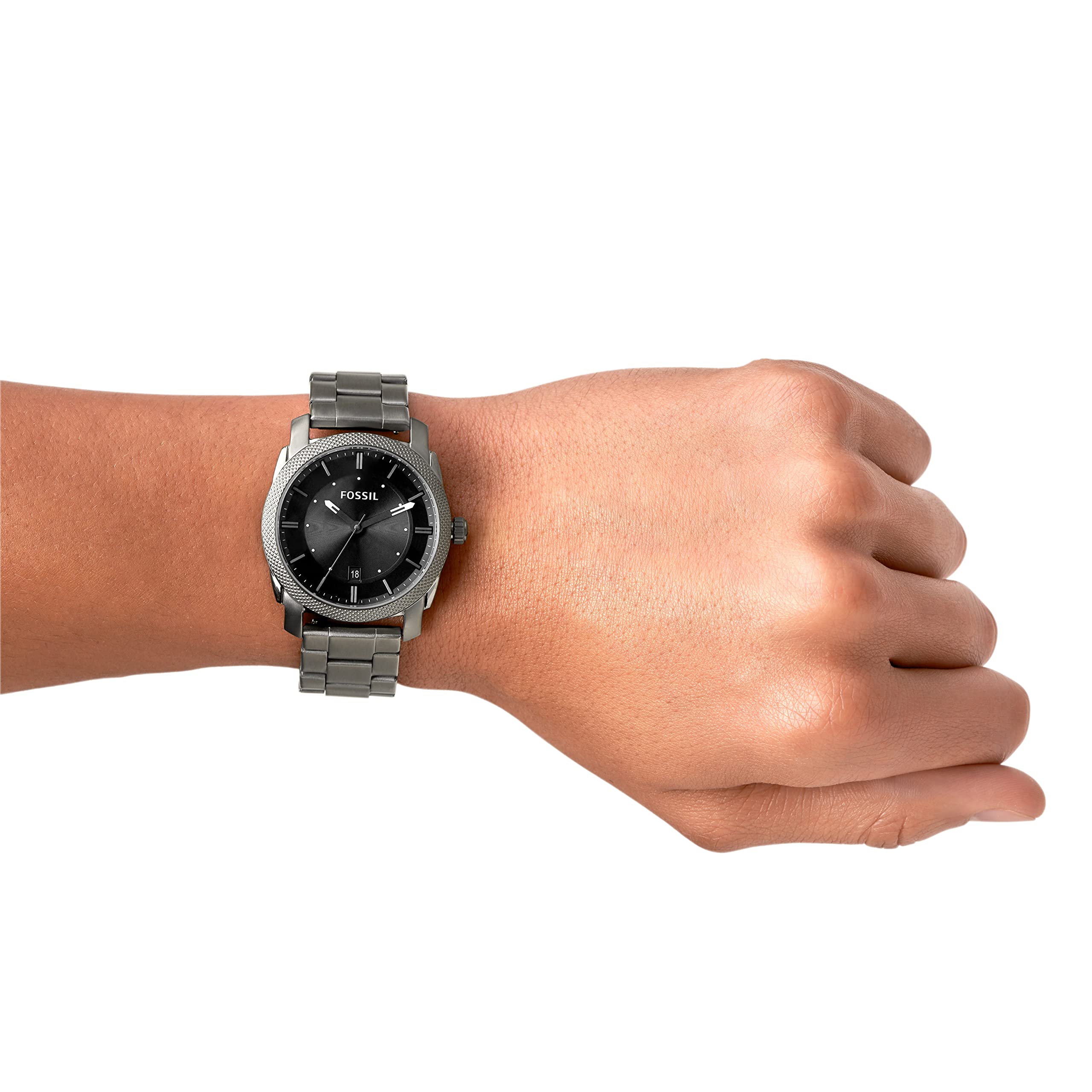  Shop Authentic Fossil Machine Chronograph Black Dial Grey Steel Strap Watch for Men - FS4774 - Luxxuri