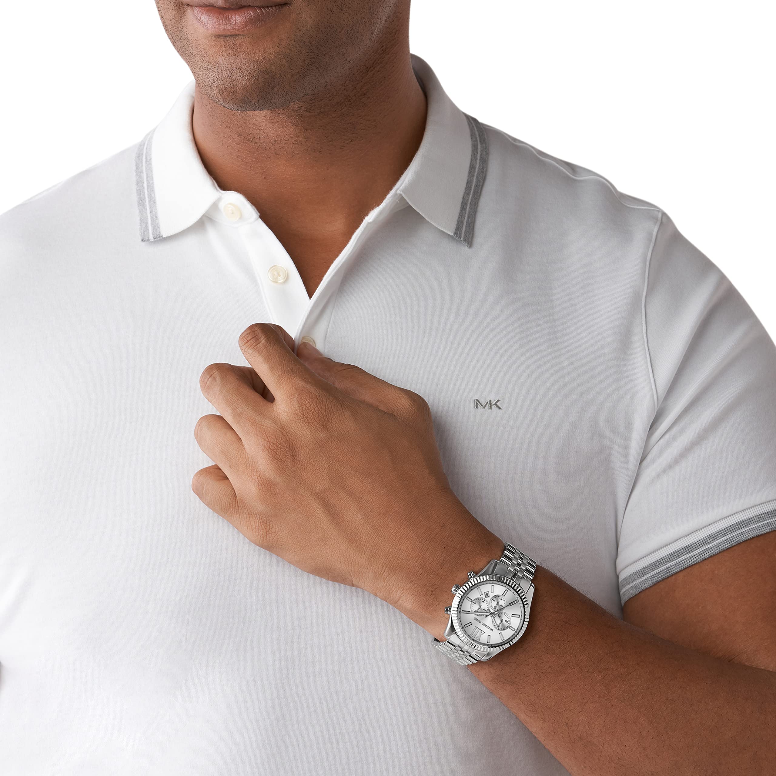  Shop Authentic Michael Kors Lexington Silver Dial Silver Steel Strap Watch for Men - MK8405 - Luxxuri