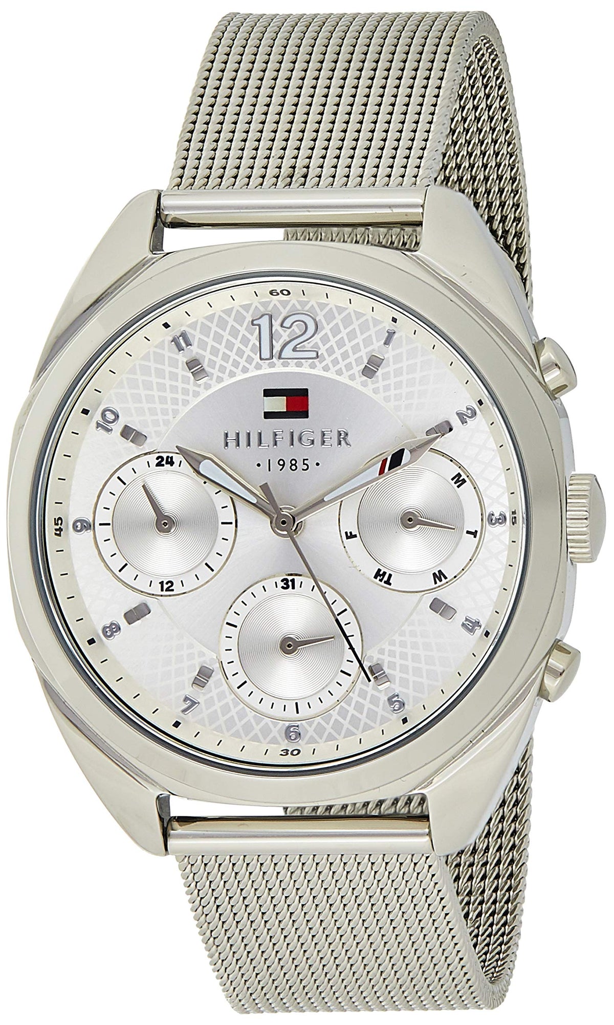  Shop Authentic Tommy Hilfiger Mia Silver Dial Silver Mesh Bracelet Watch for Men - 1781628 - Luxxuri