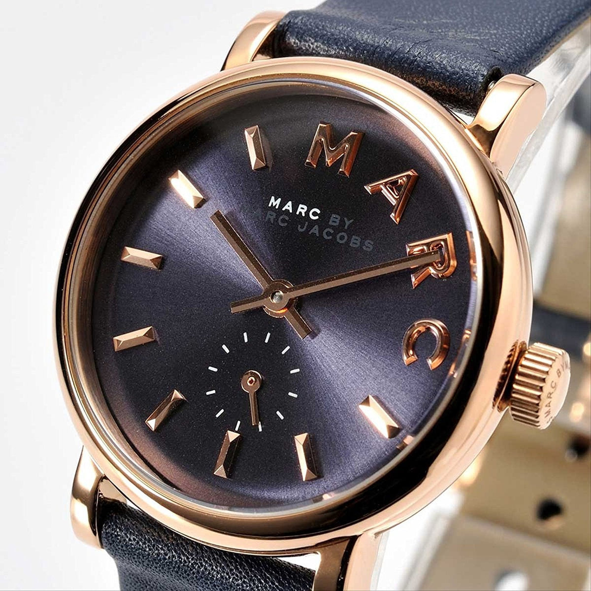  Shop Authentic Marc Jacobs Baker Navy Blue Dial Blue Leather Strap Watch for Women - MBM1331 - Luxxuri