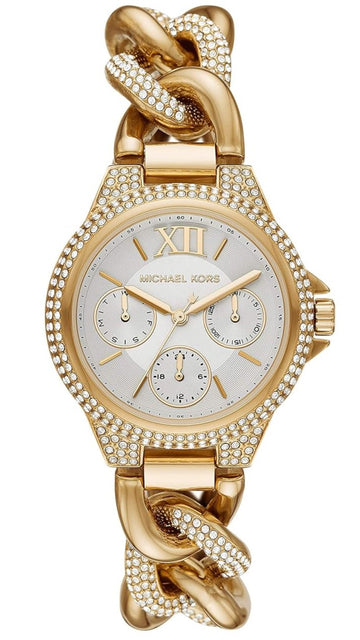  Shop Authentic Michael Kors Camille Chronograph Silver Dial Gold Steel Strap Watch for Women - MK6842 - Luxxuri