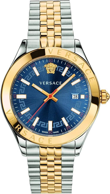  Shop Authentic Versace Hellenyium Quartz Blue Dial Two Tone Steel Strap Watch for Men - VEVK00520 - Luxxuri