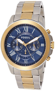  Shop Authentic Fossil Grant Chronograph Blue Dial Two Tone Steel Strap Watch for Men - FS5024 - Luxxuri