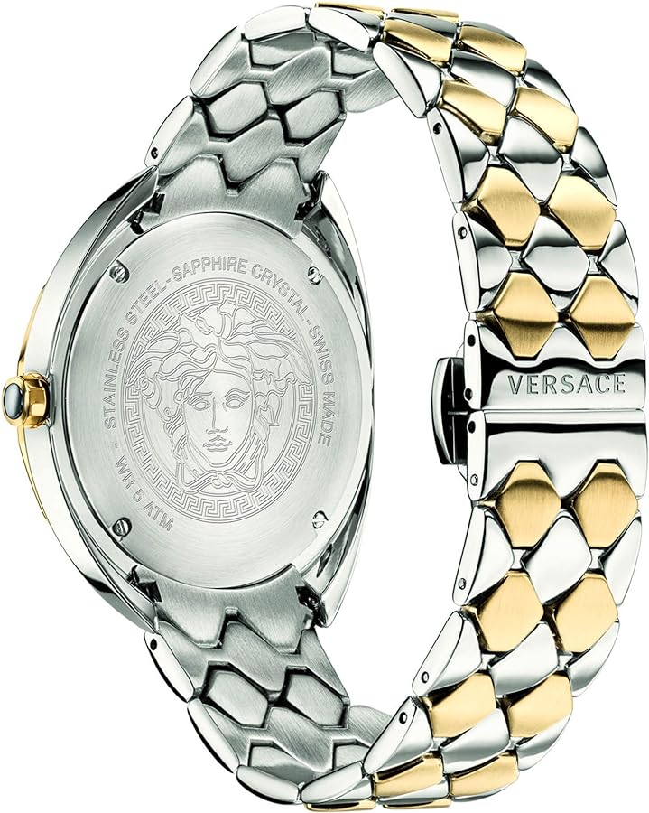  Shop Authentic Versace Shadov Quartz Gold Dial Two Tone Steel Strap Watch for Women - VEBM00518 - Luxxuri