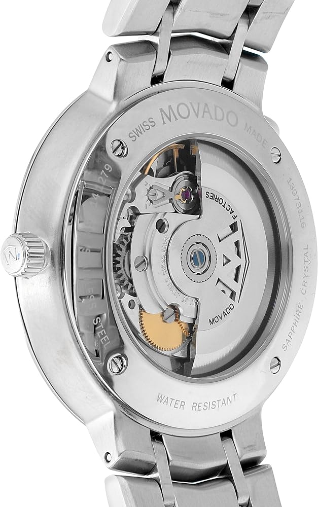  Shop Authentic Movado 1881 Automatic Black Dial Silver Steel Strap Watch for Men - 606914 - Luxxuri