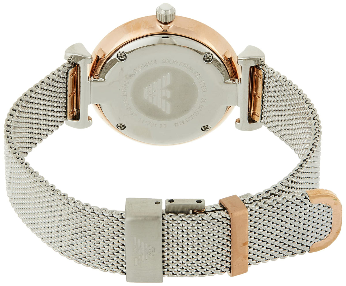  Shop Authentic Emporio Armani Retro Mother of Pearl Dial Silver Mesh Bracelet Watch For Women - AR2067 - Luxxuri