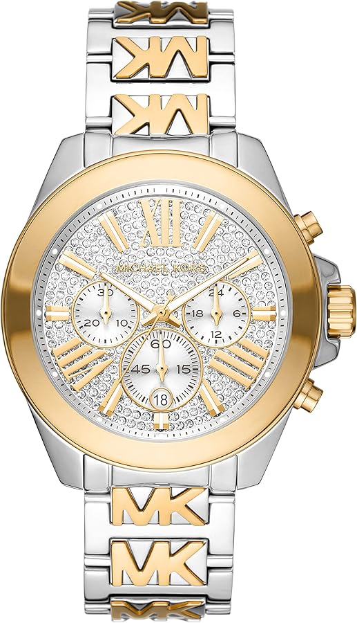  Shop Authentic Michael Kors Wren Chronograph Crystals Silver Two Tone Steel Strap Watch for Women - MK6953 - Luxxuri